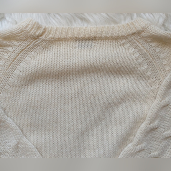 EUC Madewell Wallace cream ribbed crewneck acrylic/wool/mohair cable knit - Picture 5 of 14